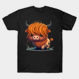 Highland Cow Cute Brown Fluffy T-Shirt